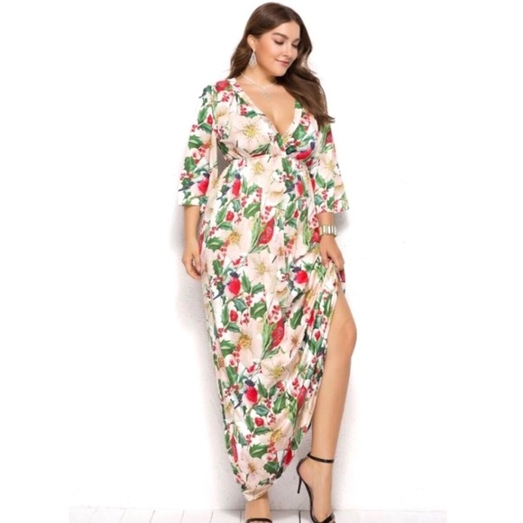 Floral print maxi dress plus size✨ L-3XL⚡️SALE⚡️ - Picture 2 of 5